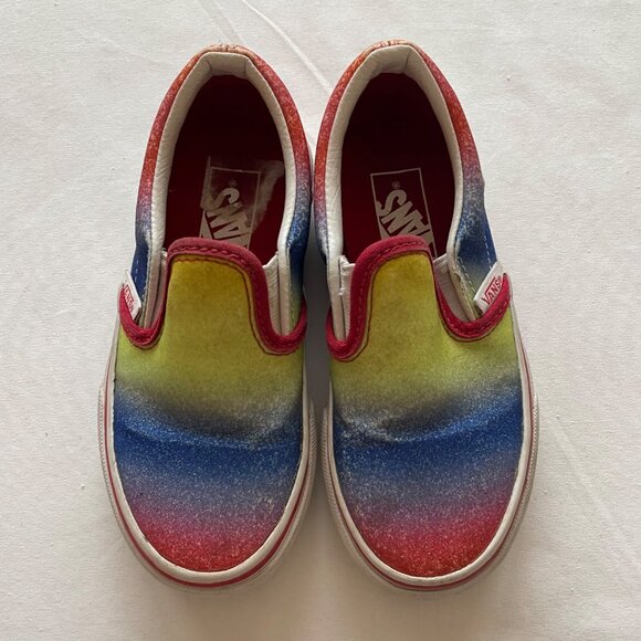 Vans Rainbow Glitter Slip On Sneakers size 10.5 - Picture 2 of 9